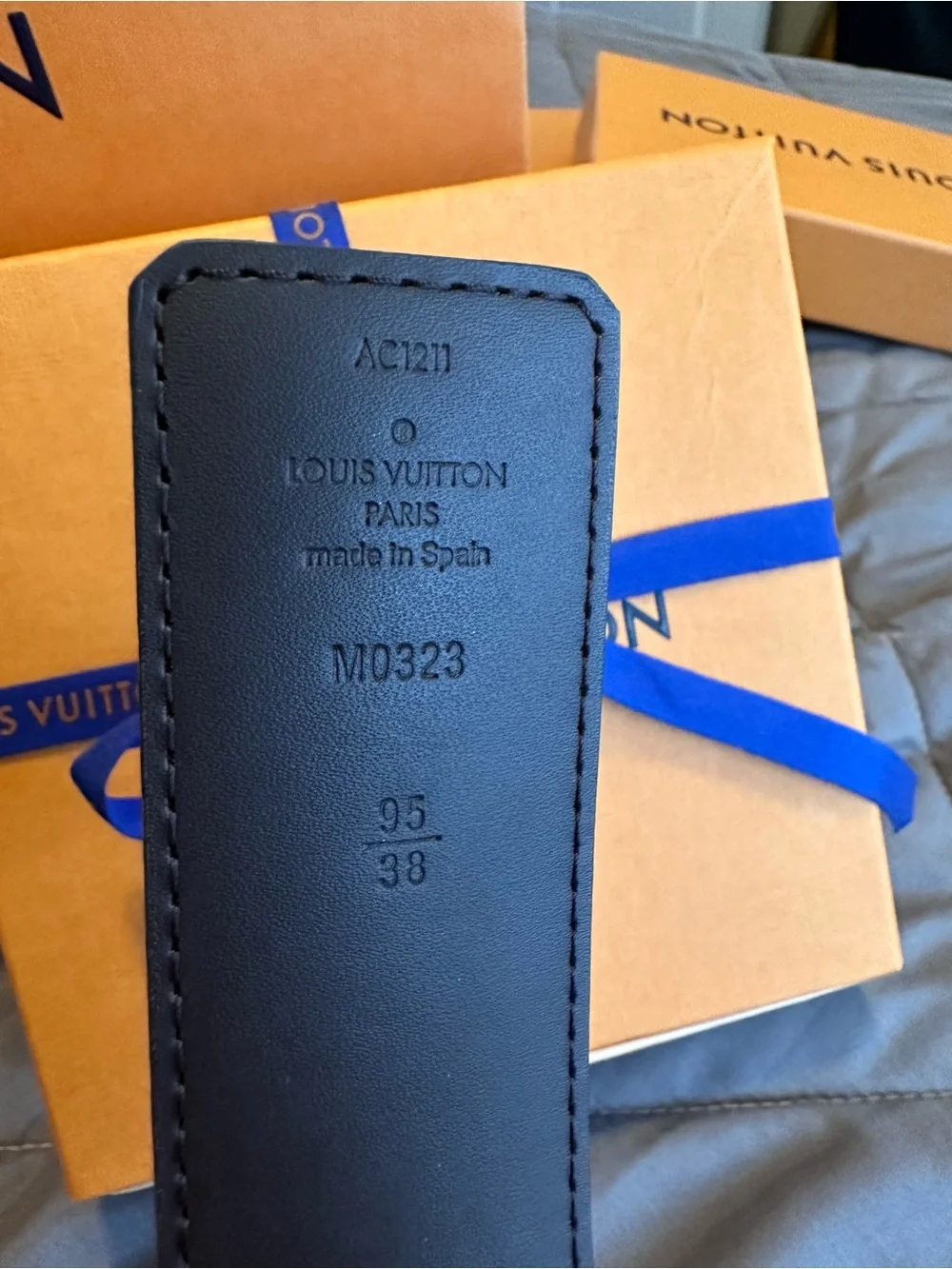 Louis Vuitton Brown Monogram Belt with Gold LV Buckle